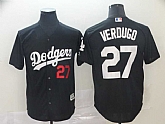 Dodgers 27 Alex Verdugo Black Turn Back The Clock Cool Base Jersey,baseball caps,new era cap wholesale,wholesale hats